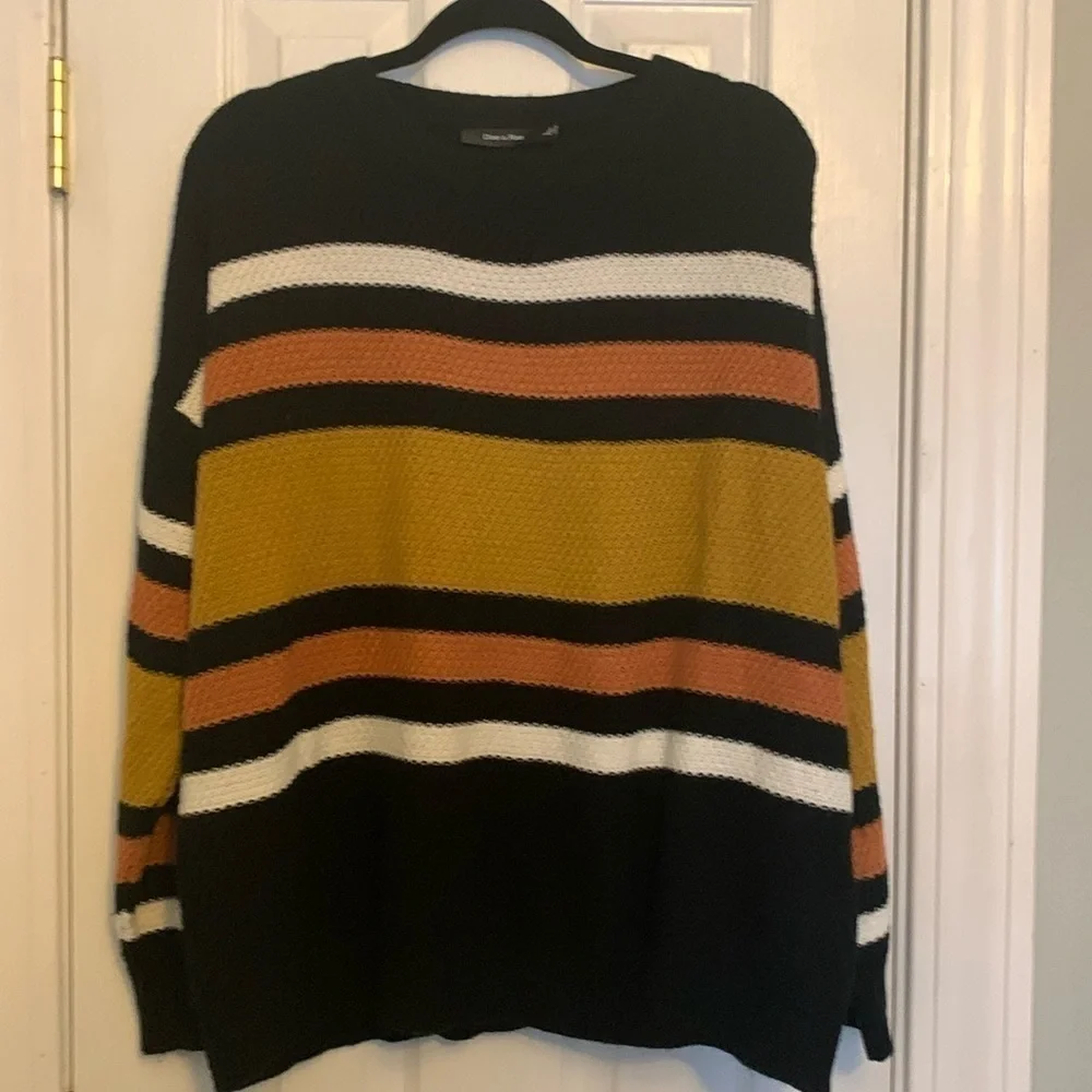 Doe & Rae Multi-Color Pullover Crew Neck Sweater Size L - Picture 1 of 8